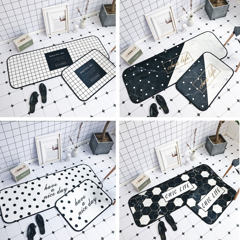 ins Simplicity Marble Strip Mat bedroom a living room Bedside Mat kitchen Shower Room non-slip Door mat carpetin the Home Fabric , Mat category - from Buy2taobao.com to provide professional Taobao agent buy service