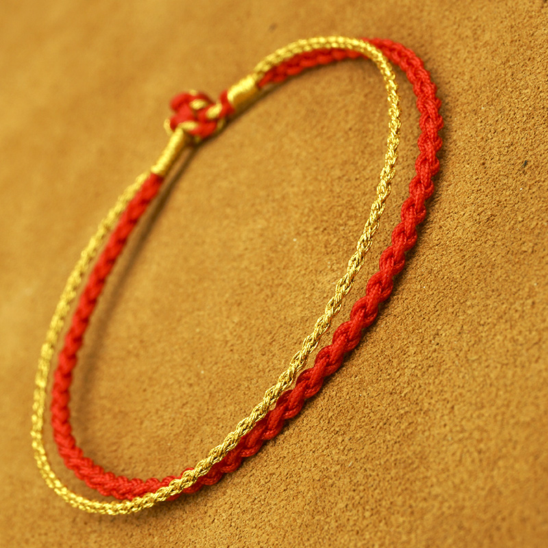 水木绳缘的优惠券大全—定制可穿珠穿吊坠红绳手链手工编织四股男女