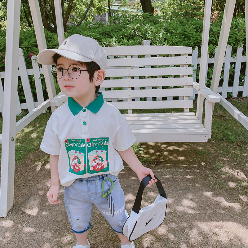 一折完美潮宝_儿童短袖翻领t恤男polo衫小童男童上衣夏韩版宝宝潮流2