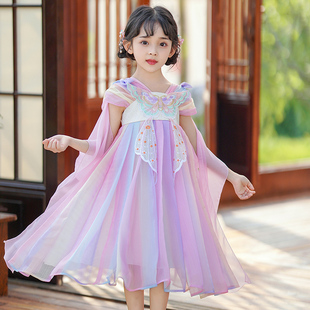 女童汉服夏款儿童古装连衣裙2024新款中国风夏装女孩公主裙子夏季