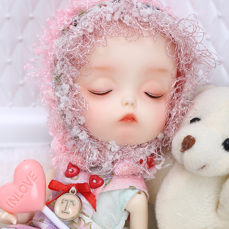 mongsecretdoll8分bjdsd娃娃眠眼开眼头呆萌可爱懒人娃