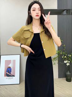 韩系时尚气质POLO短袖衬衫女夏季新款设计感显瘦开衫百搭小众上衣