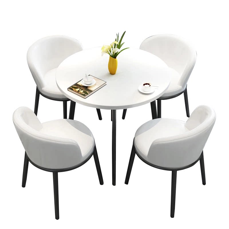 网红洽谈桌椅组合店铺接待会客休闲餐桌休息区办公室谈判圆桌简约