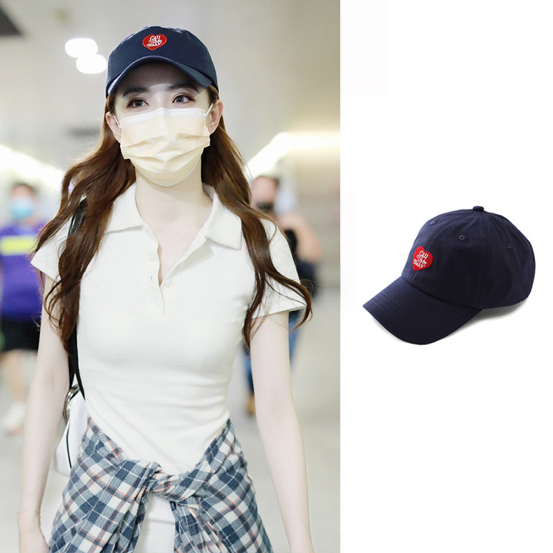 徐璐欧阳娜娜明星同款小众鸭舌帽callmebaby帽子字母爱心棒球帽女