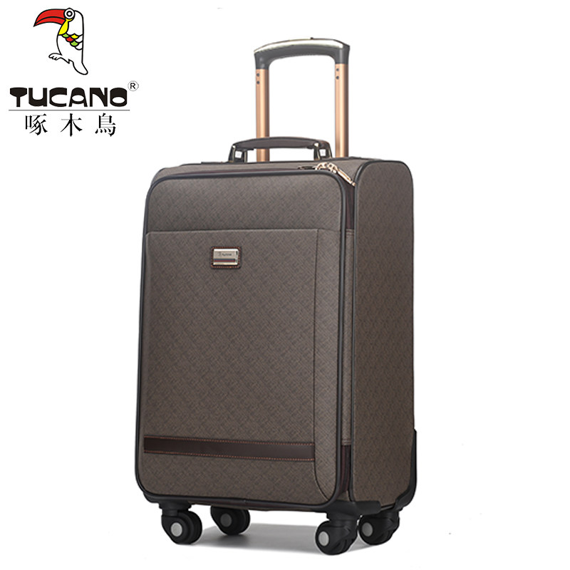 啄木鸟拉杆箱2021新款简约防刮pvc密码锁万向轮轻便旅行行李箱
