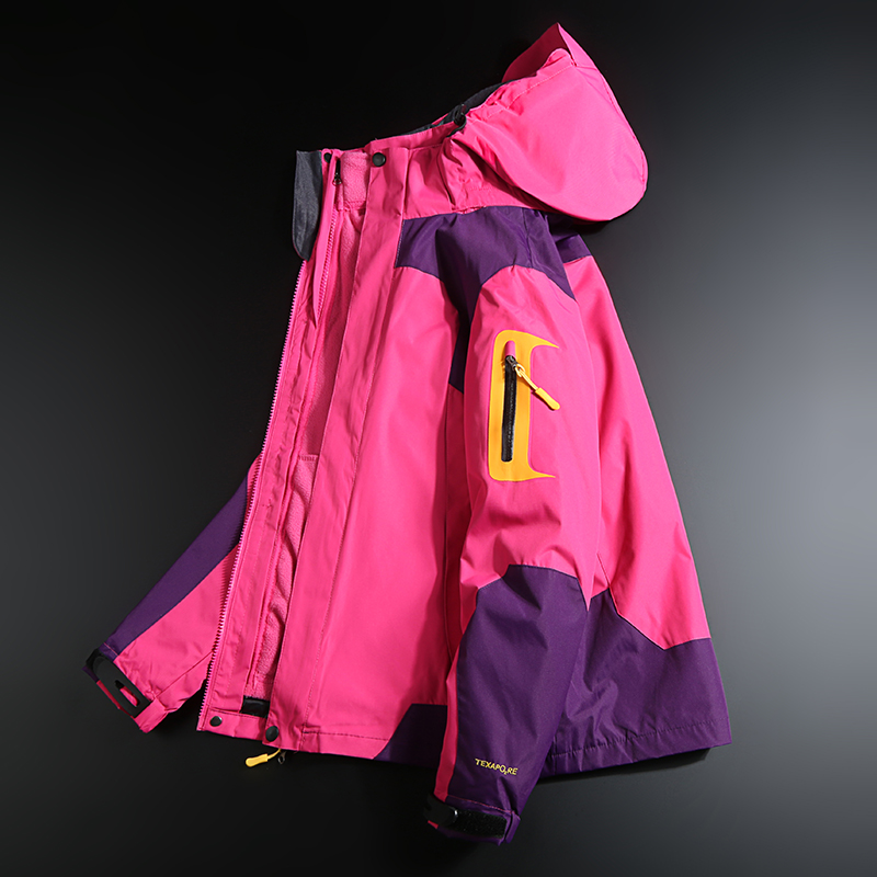 冲锋衣女西藏户外三合一可拆卸加绒加厚防水防风登山滑雪服男外套