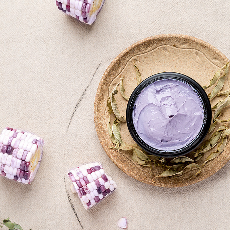 归园田居蓝玉米海藻糖亮肤面膜 清洁控油亮肤收缩毛孔100g