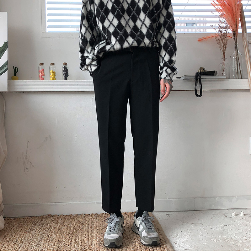 man Straight pants suit Overalls Easy Korean Edition trousers Ninth pants leisure time Haren pants Trend cone trousersin the Men's clothing, Casual pants category - from Buy2taobao.com to provide professional Taobao agent buy service