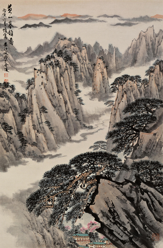 宋文治《黄山春韵图》纸本镜片