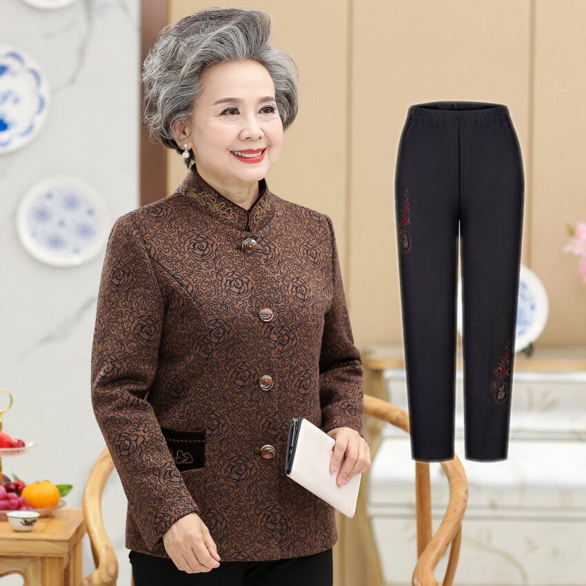 70-80岁老年人女装春秋装外套老人衣服奶奶装春季上衣老太太衣服