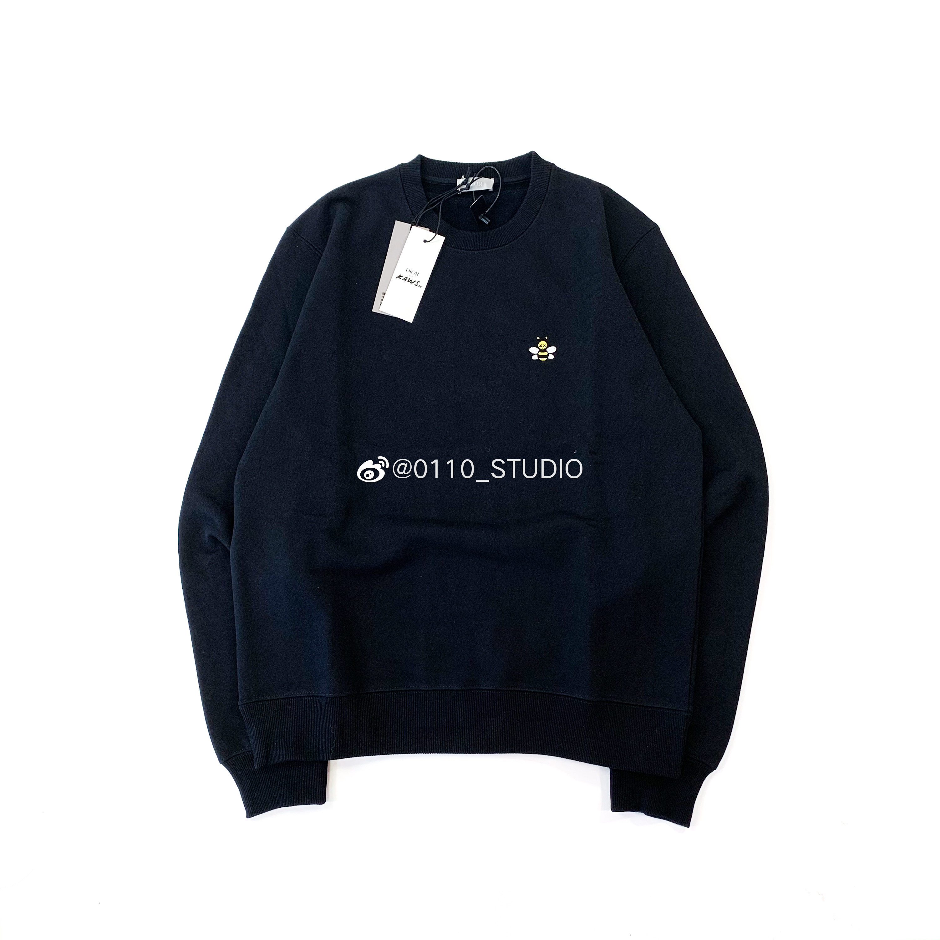 现货diorhommexkaws迪奥限定小蜜蜂刺绣卫衣