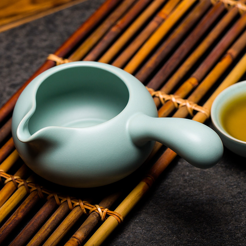 汝窑公道杯茶海分茶器陶瓷汝瓷紫砂冰裂功夫茶具套装大号匀杯过滤