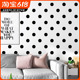 壁纸黑白色波点圆点方格子卧室北欧ins风格现代简约几何背景墙纸