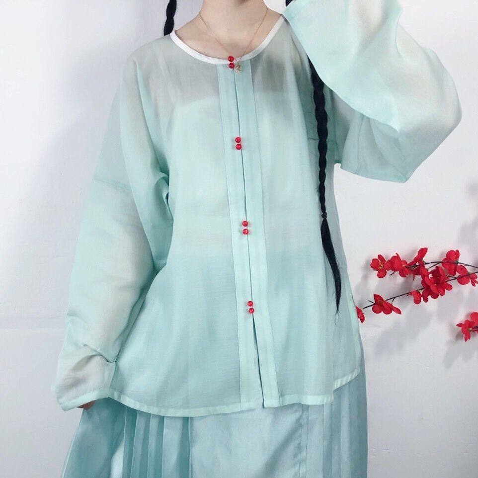 司音阁【初恋】圆领短衫原创日常春夏明制窄袖汉服天丝