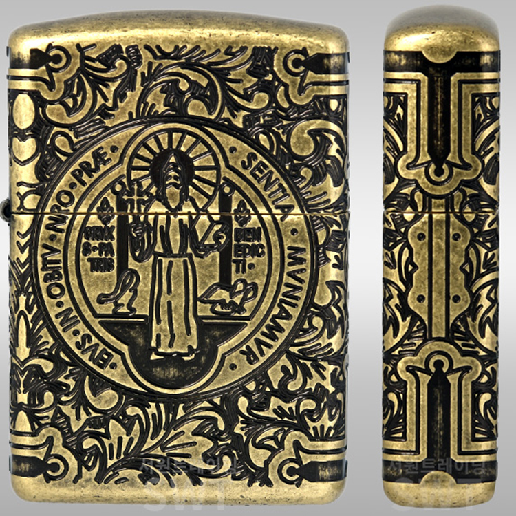 zippo打火机正版美版五面环绕黄铜康斯坦地狱神探zippo