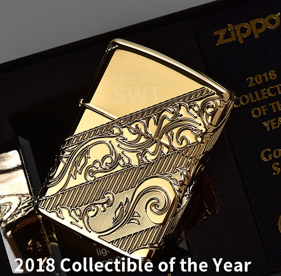 一折zippo打火机 年度_zippo打火机 正版 2018年度机盔甲c18镀金唐草