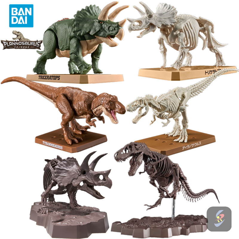 现货包邮 万代 拼装模型 恐龙 霸龙 三角龙 石化骨格摆件考古玩具