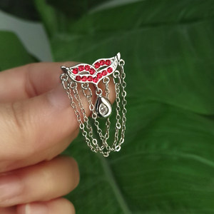 新款百搭极简脐环流苏粗杆吊坠锆石脐钉防过敏夸张气场欧美个性