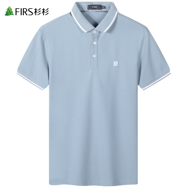 杉杉男装经典绣标短袖polo衫男2022夏季新款刺绣logo男士翻领t恤