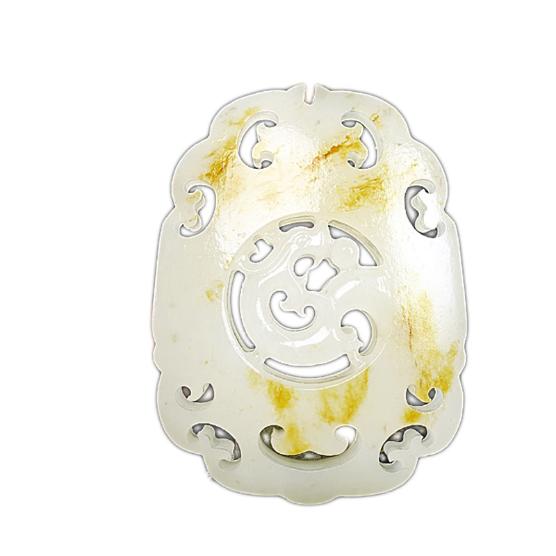 买就送车挂新疆热销和田玉龙腾盛世仿古龙镂空挂坠玉坠男女款32g