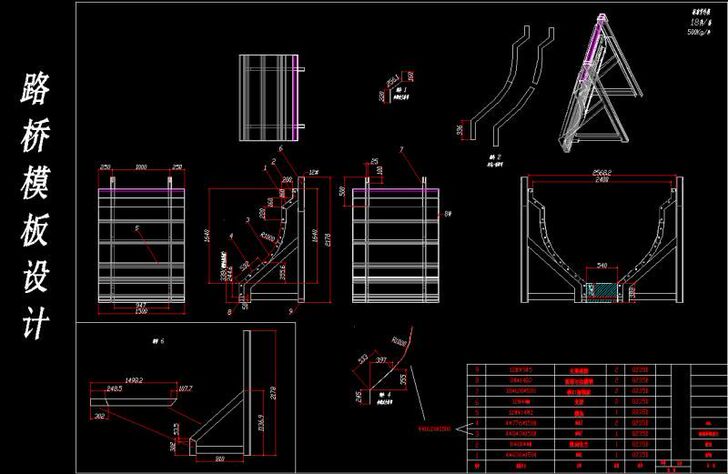 建筑桥梁模板设计CAD，3维建模