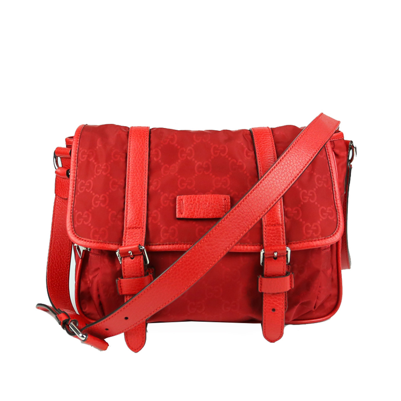 [9.5新]古驰gucci女士红色单肩斜挎邮差包bvb2003003