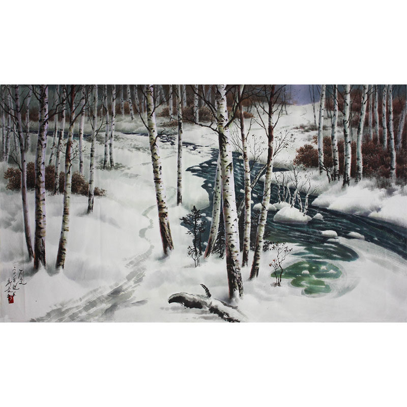 (朝鲜)崔金哲《冬天》平壤美术大学 麦子印象馆tg