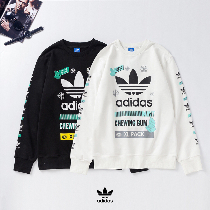 Adidas三叶草雪花纯棉圆领卫衣