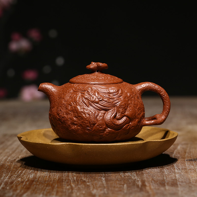 国高工【游龙供春壶】 紫砂壶茶壶 240cc 原泥大红袍 紫砂壶茶壶