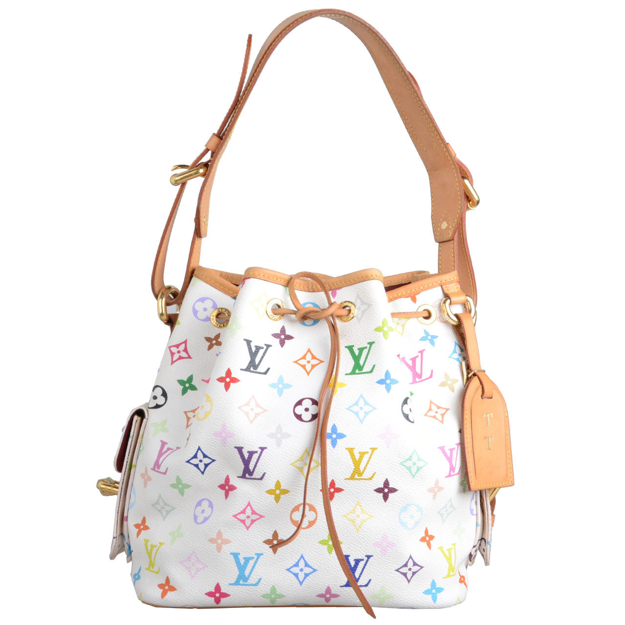 [9.0新]路易威登lv白色三彩水桶包noe女单肩包