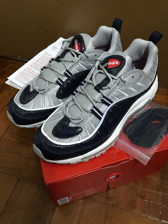 全新41SupremeNikeairmax98藍老爹鞋