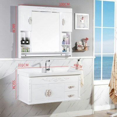 PVC浴室柜组合北欧现代简约式卫生间洗脸盆洗漱台洗手盆柜