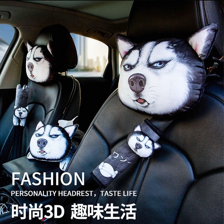 车内装饰品可爱3D头枕