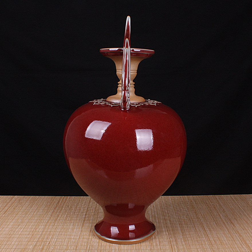 钧窑同心瓶 国大师王建伟手作 矿石釉窑变 原产地精品 底款可订制