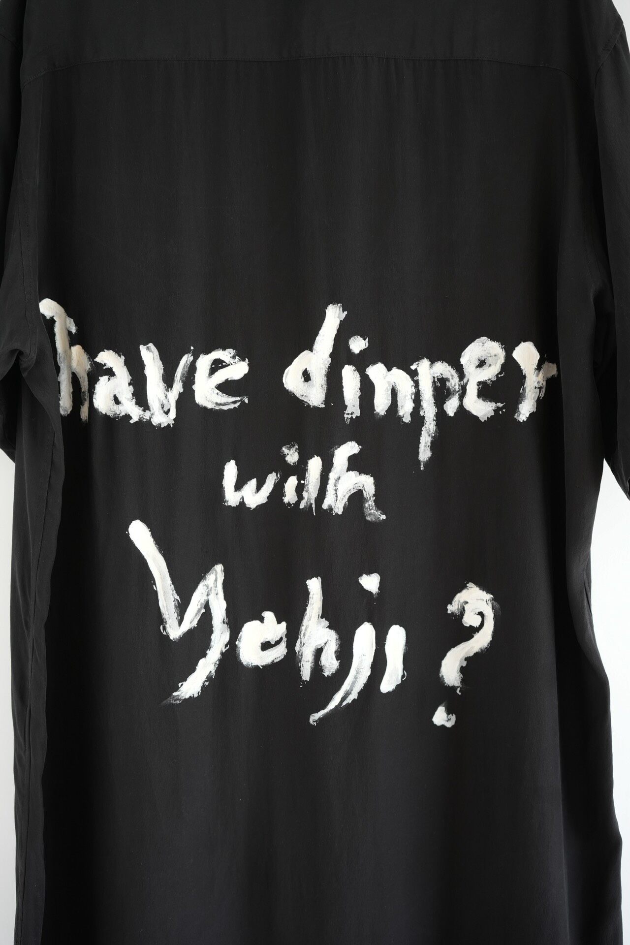 Yohji Yamamoto 22SS Silk Slogan Shirt — back