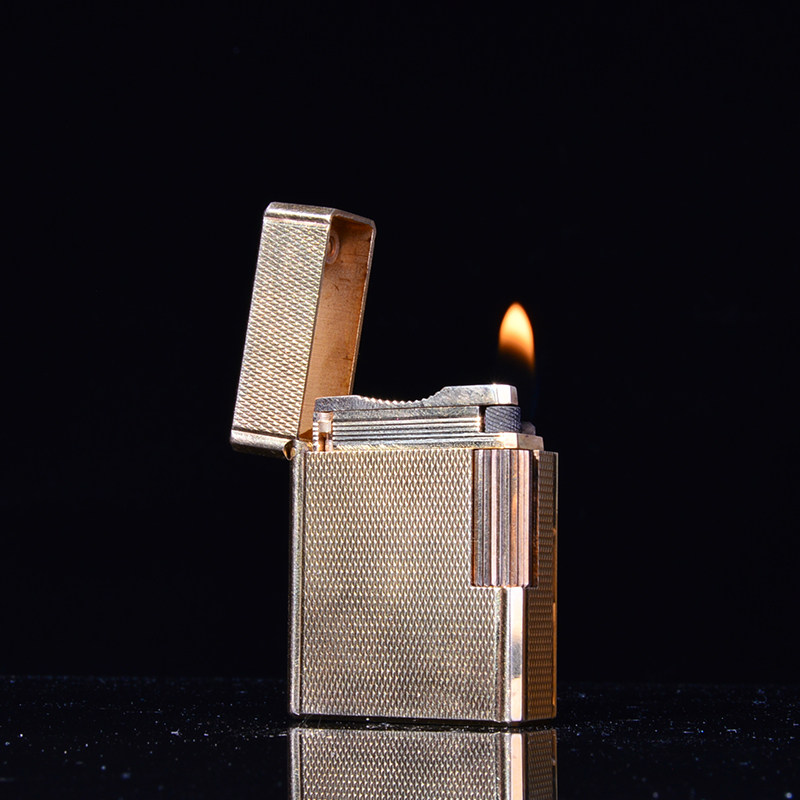 95新 法国都彭 dupontl1小号金色奢侈品气体打火机 古董y