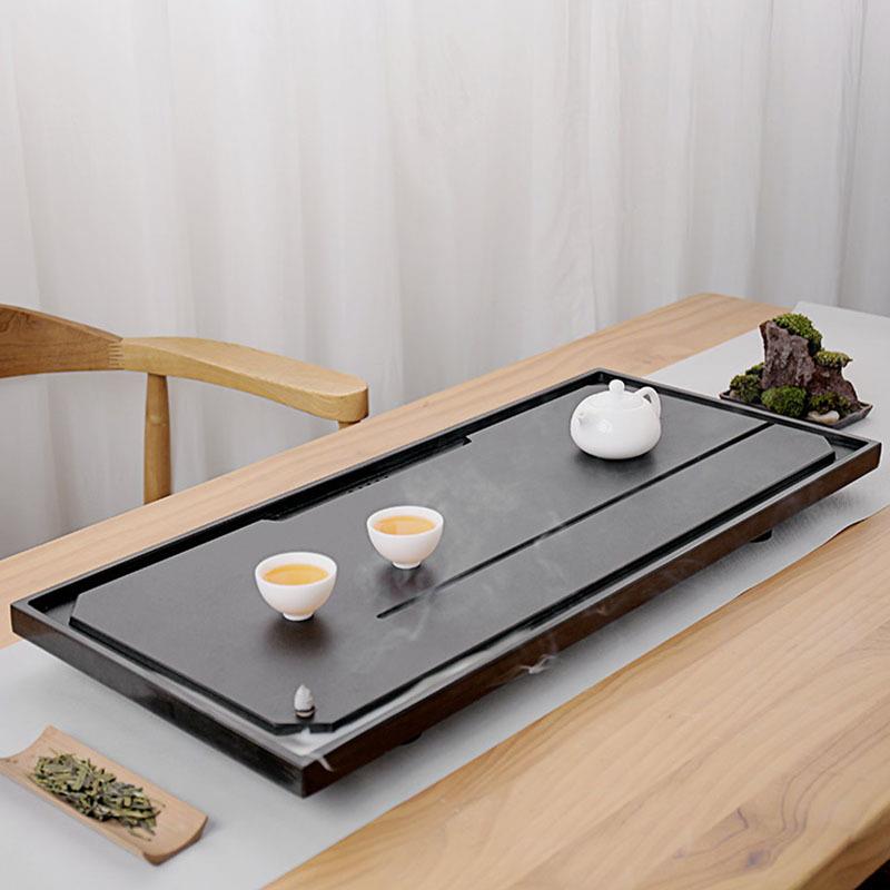 天然乌金石茶盘简约轻奢家用现代客厅功夫茶具茶海桌面嵌入式茶台