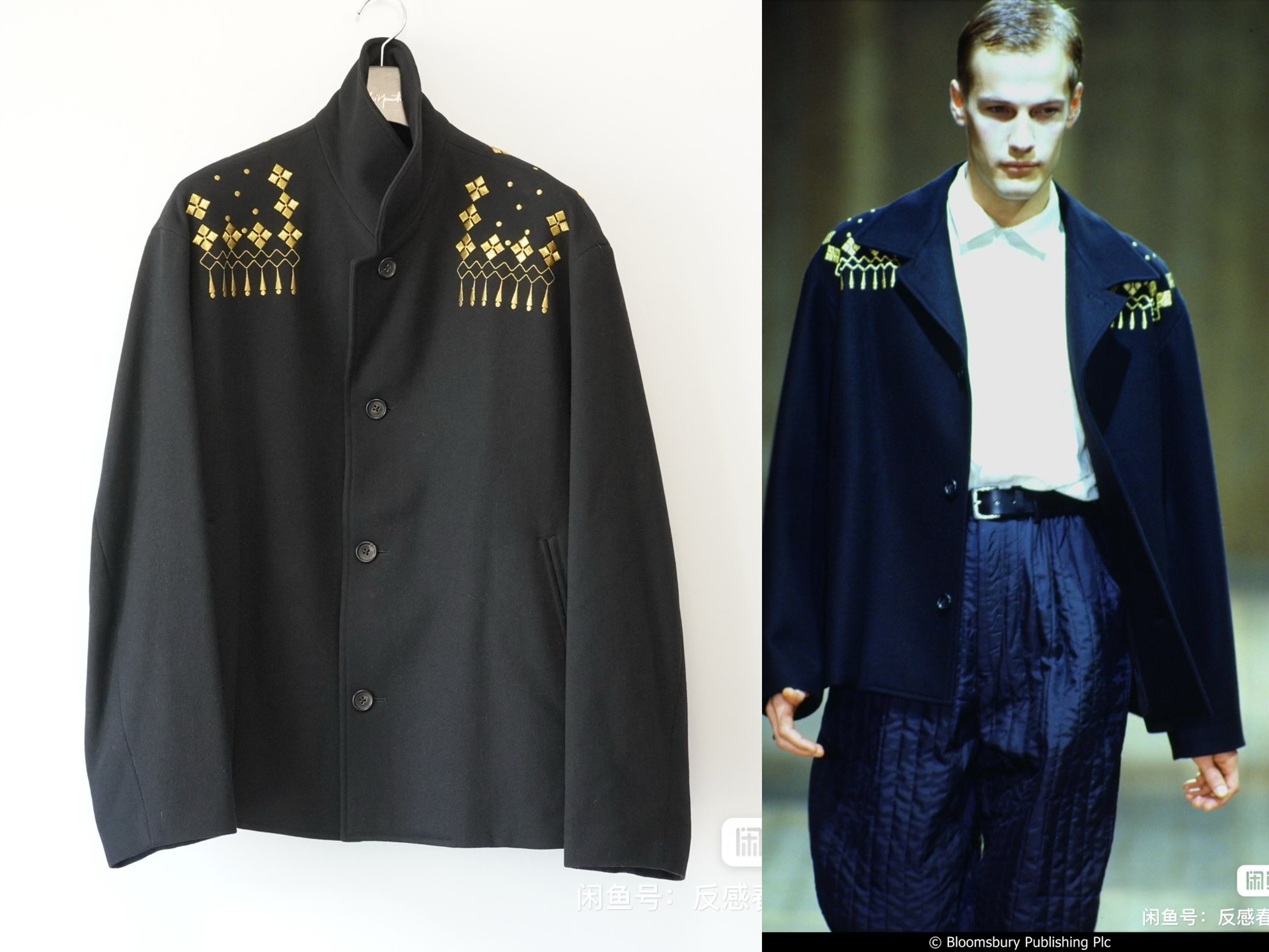 Yohji Yamamoto 1992AW Gold Embroidery Jacket — detail
