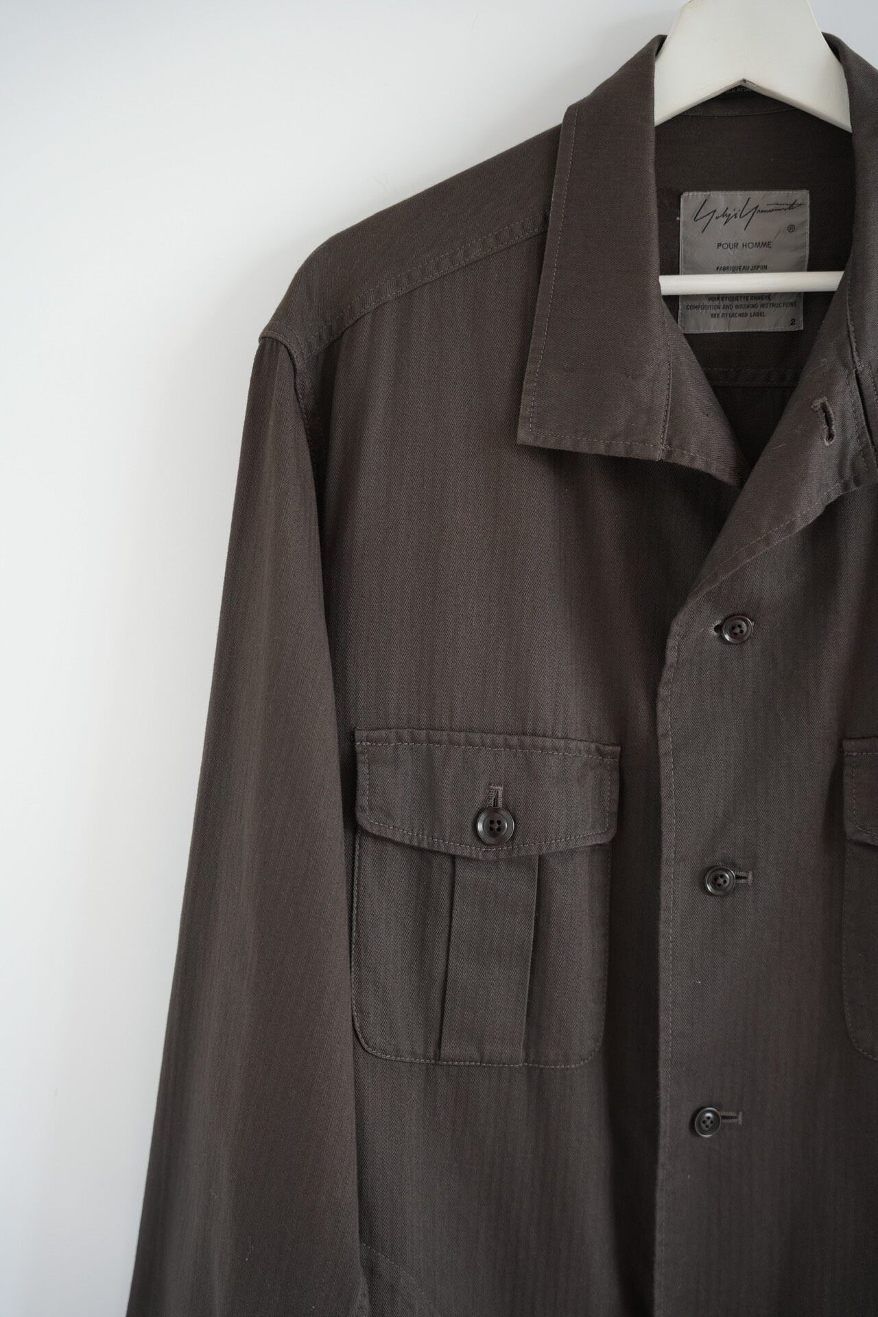 Yohji Yamamoto 17AW Brown Long Coat — label