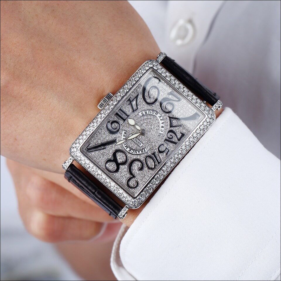 [9.5新]法兰克穆勒精钢1200 ch后镶钻自动机械男表 - 拍卖