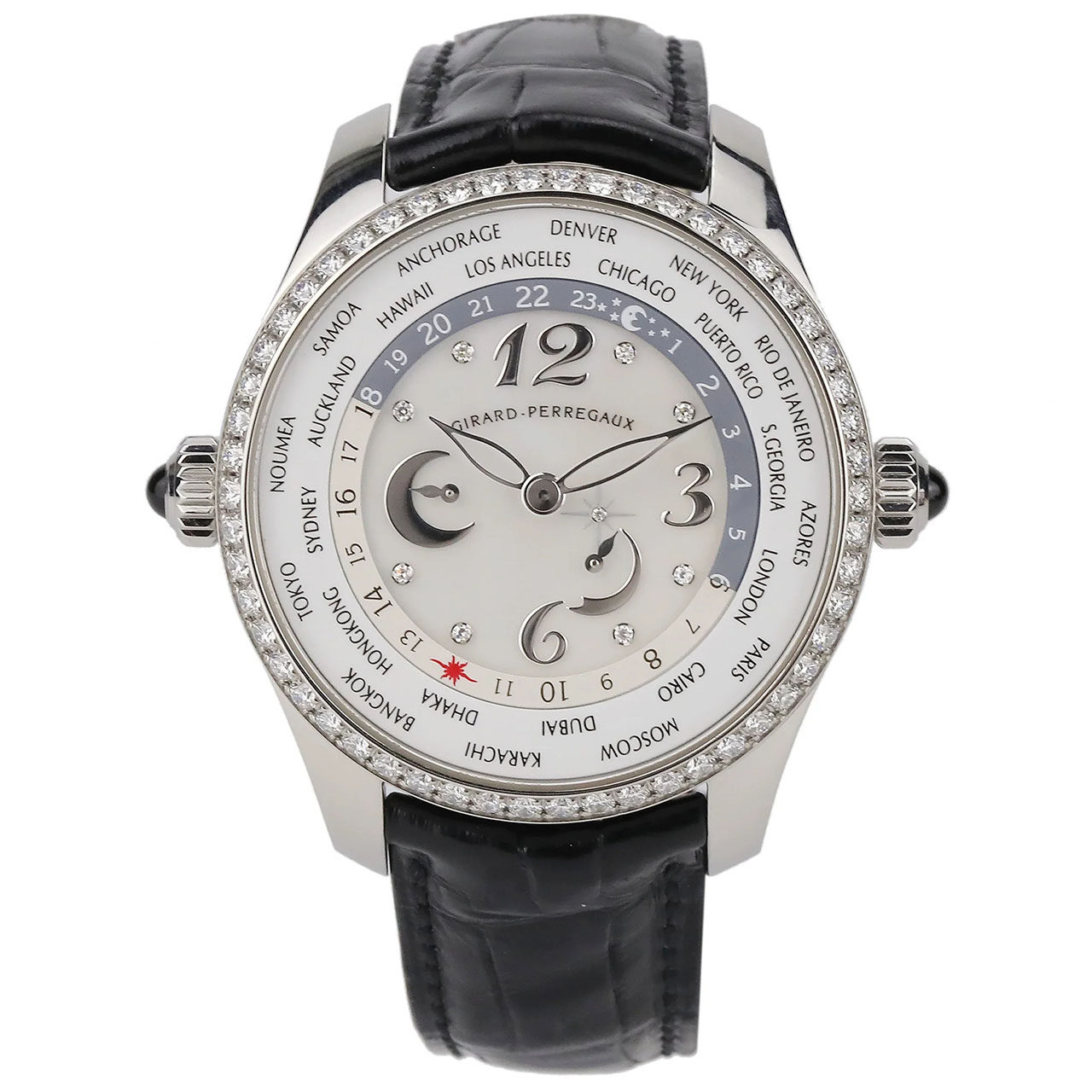 [9.5新]参考指导价232700芝柏自动机械女表钢原镶钻世界时