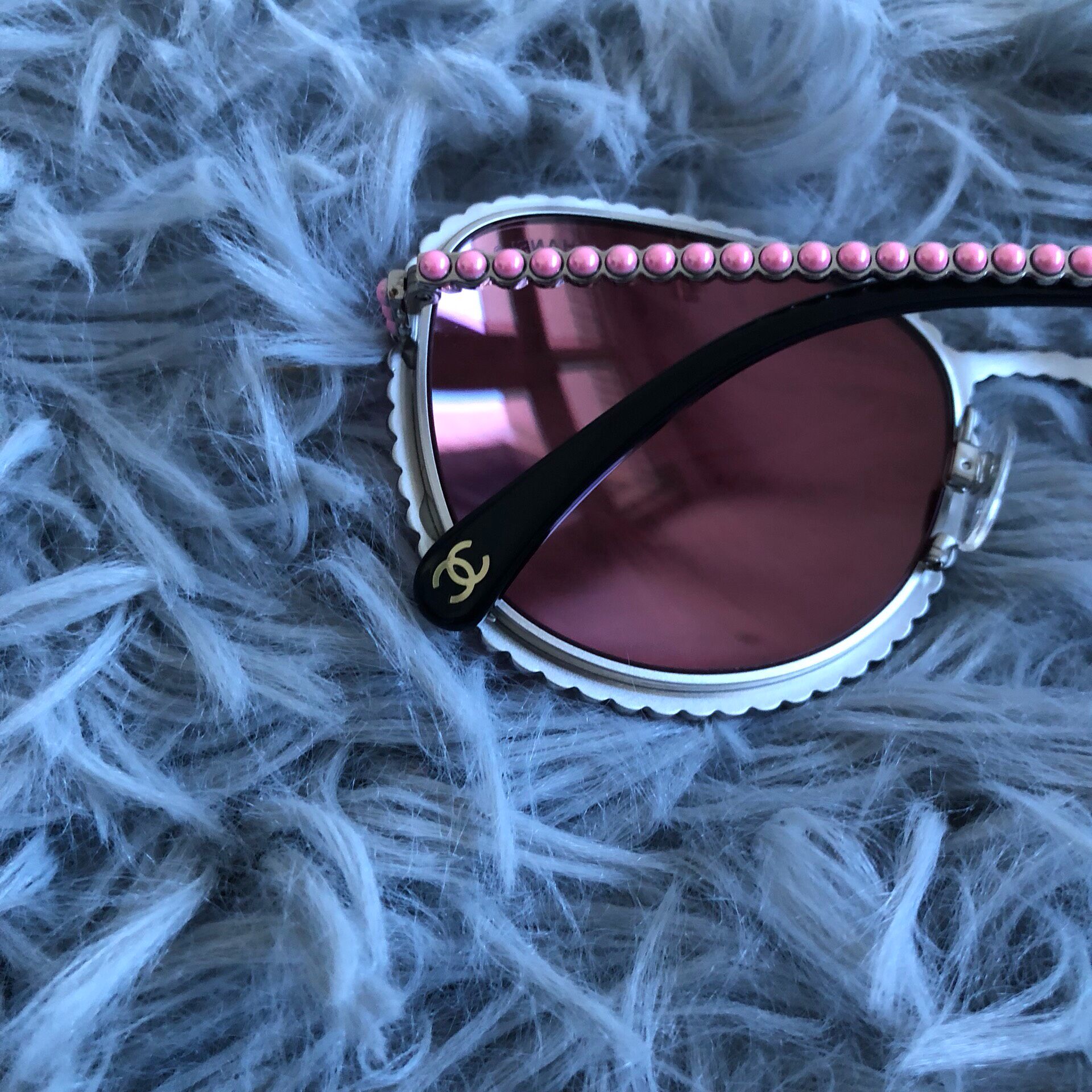 Chanel Pink Pearl Sunglasses — back