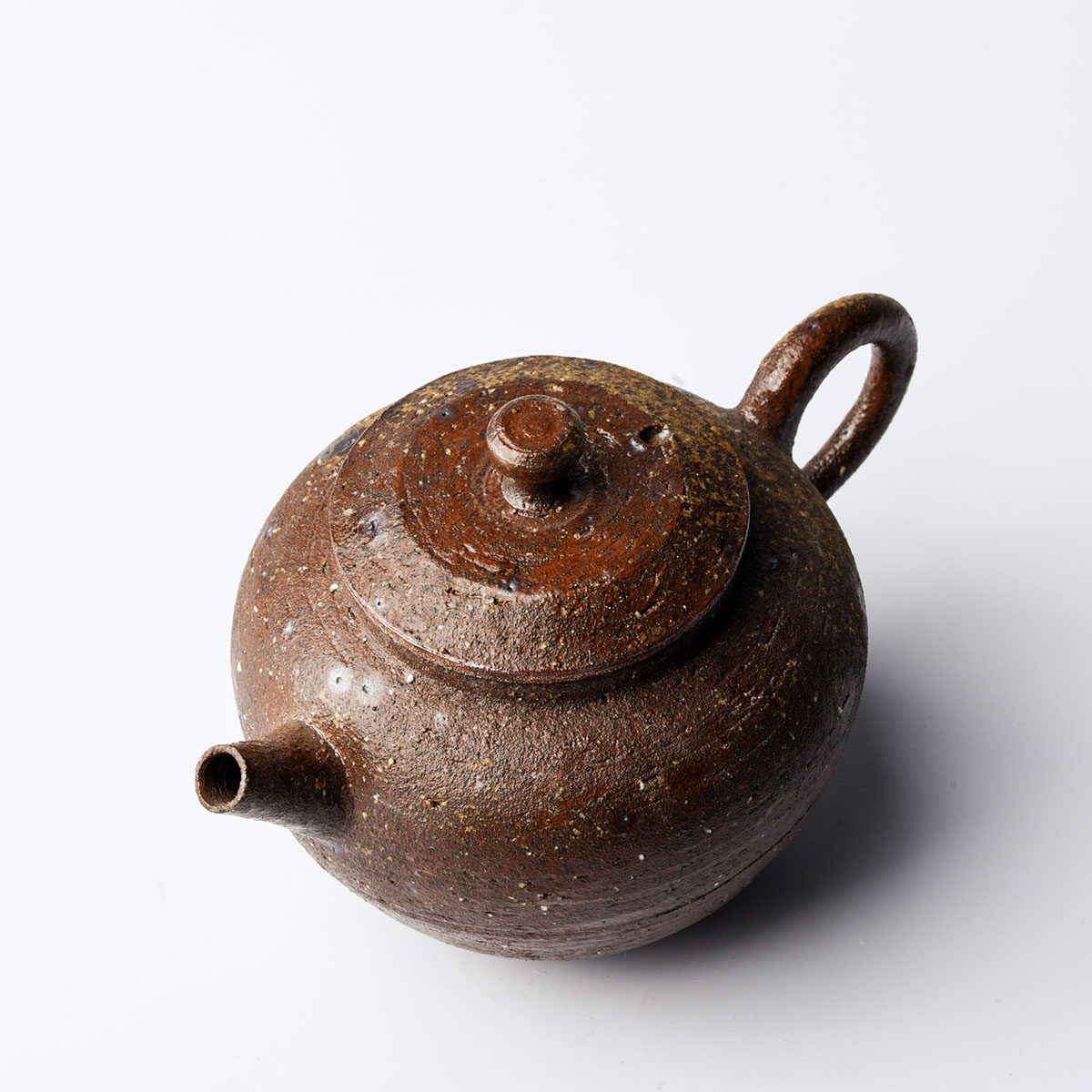 高温柴烧 铁锈釉面粗陶 功夫茶具 茶壶
