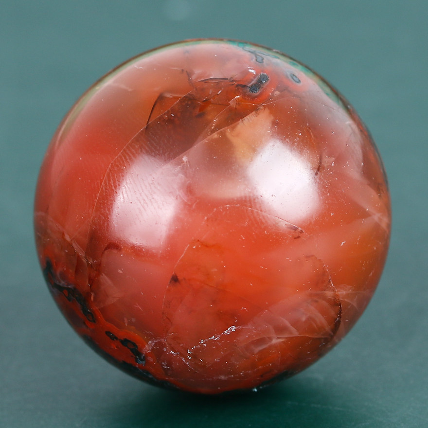 2mm铁皮包浆南红玛瑙圆珠吊坠