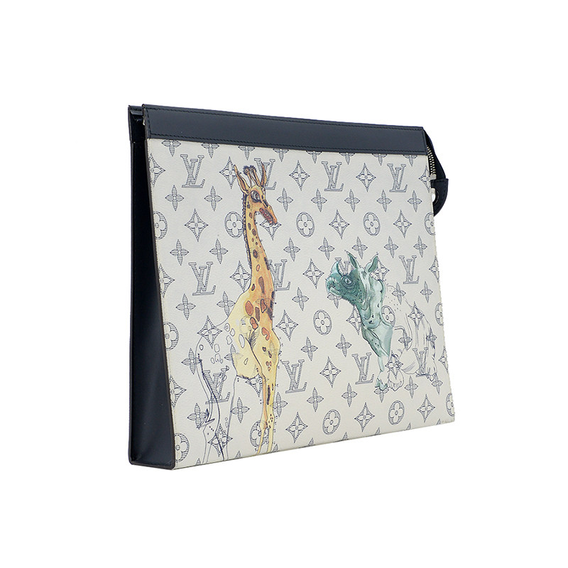 【9.9新未使用】lv/路易威登动物园系列长颈鹿大号手拿包 限量款