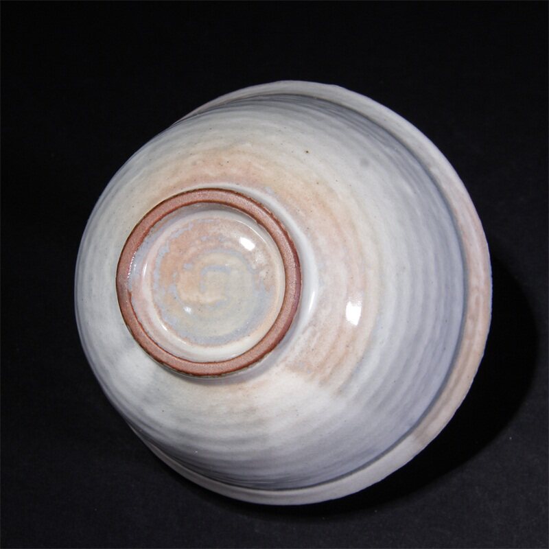 【日本回流】精美灰釉茶碗一组茶杯茶道具茶器摆件5件q176