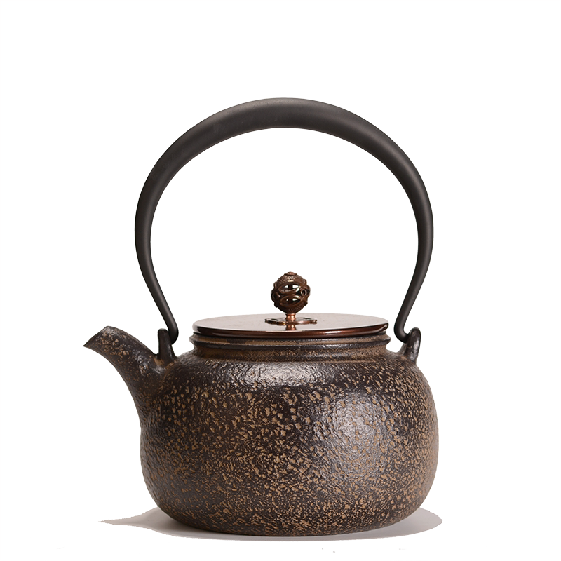 1元起拍 日本进口铁壶 龟寿堂纯手工丸型铸铁壶烧水铁茶壶茶具