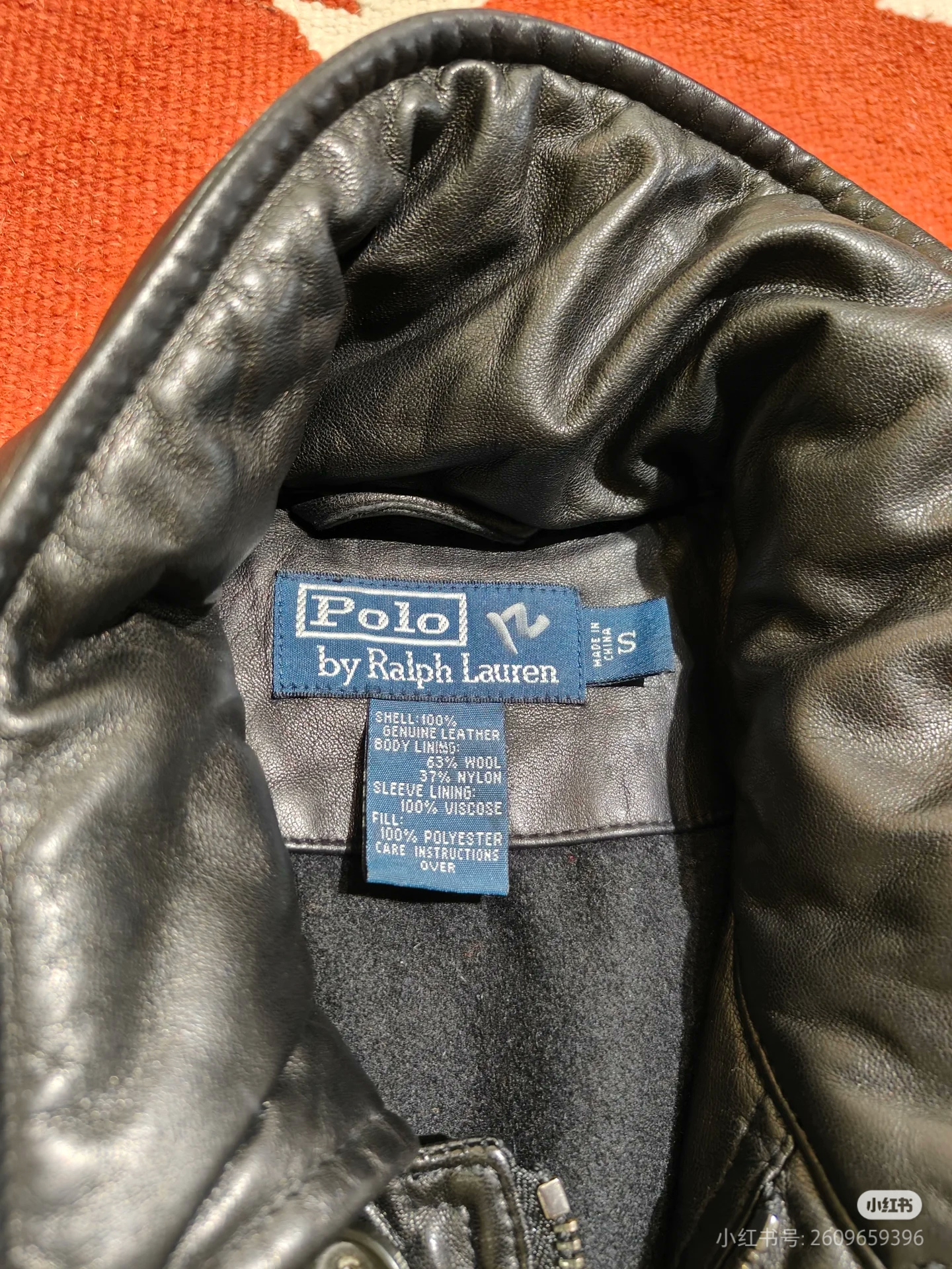 POLO RALPH LAUREN RRL Leather Hunting Jacket — detail