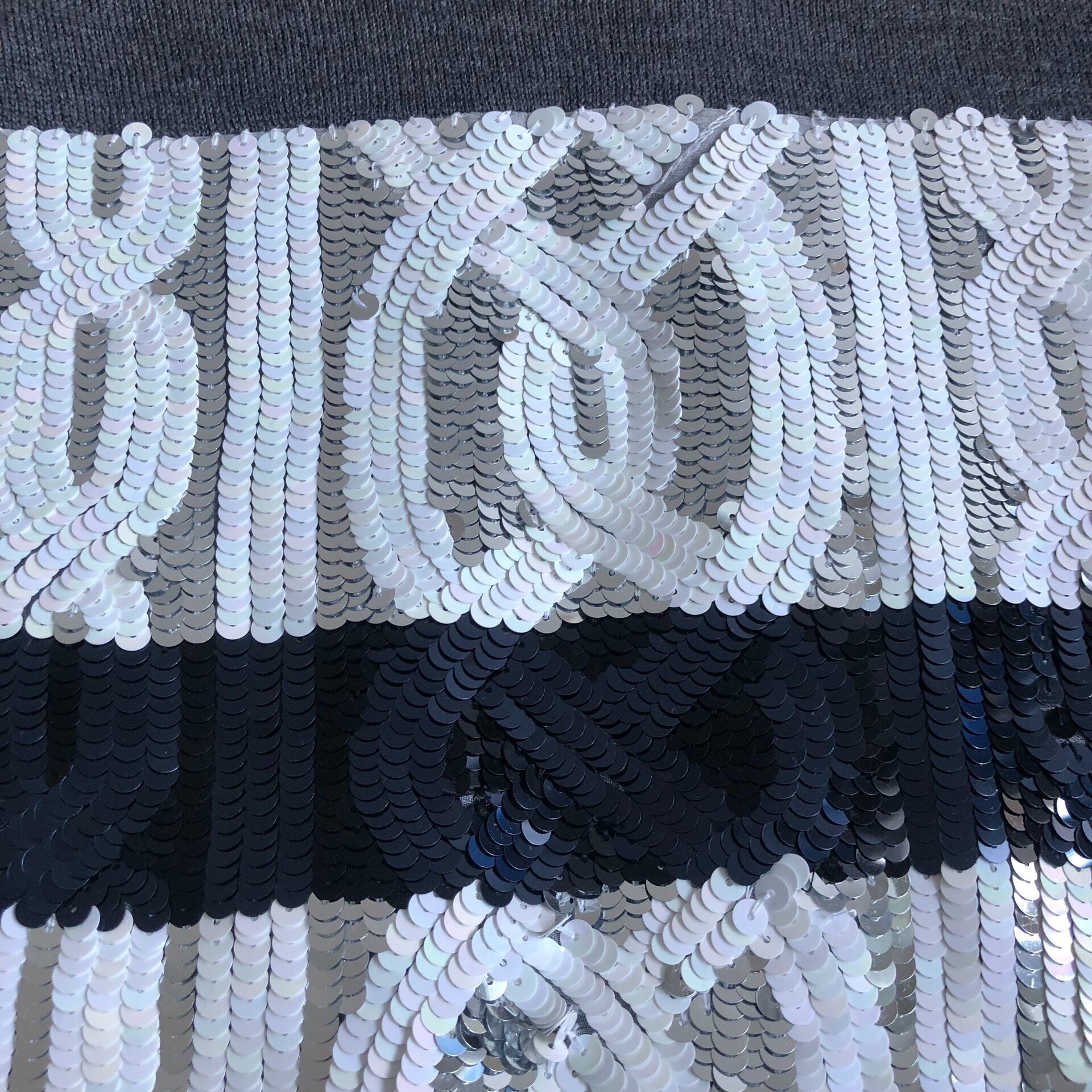Dior Gray Sequined Knit Sweater — back