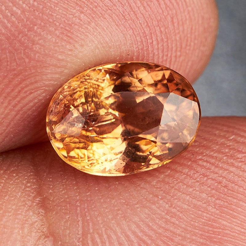 1元起拍 无保留价 2.9克拉 橙红色碧玺裸石戒面 支持私人定制